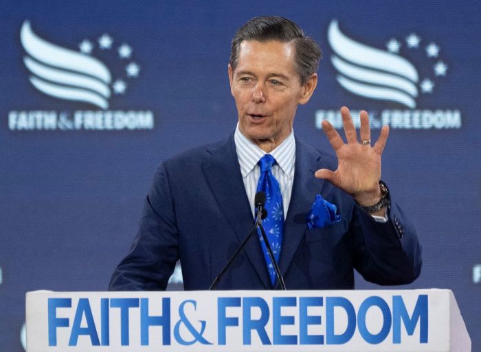 Ralph Reed, chairman of the Faith and Freedom Coalition, addresses the 2024 Road to Majority Conference in Washington, D.C., on June 22, 2024. 