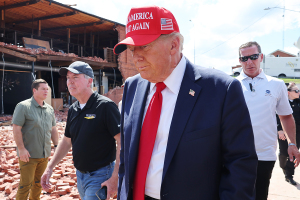 Trump declares 'God is strongly with us' as he visits hurricane-ravaged Georgia