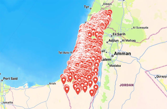 Image shows rocket sirens going off all across Israel on Oct. 1, 2024.