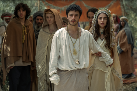 Israeli actress Noa Cohen as Mary and Ido Tako as Joseph in 'Mary.'