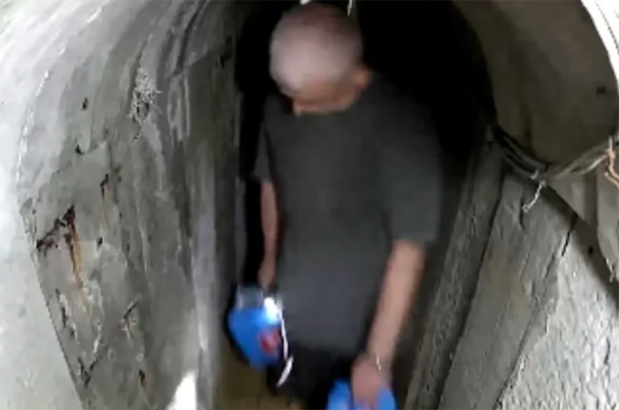 Hamas leader Yahya Sinwar in a tunnel, October 6, 2023. 