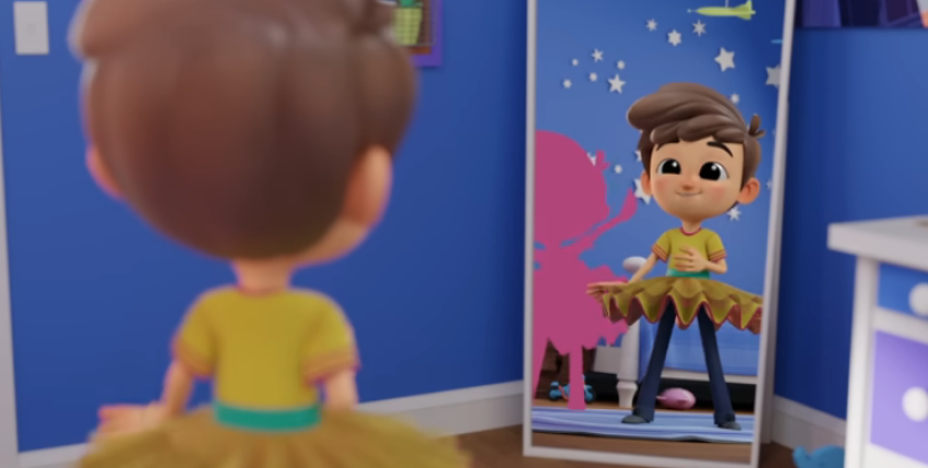 A screenshot from the animated short film "My Shadow is Pink" by Scott Stuart.