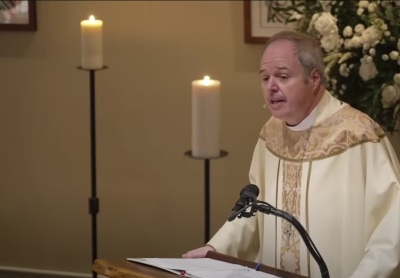 The Rt. Rev. Sean Rowe speaks at the service held to formally install him as presiding bishop of The Episcopal Church on Saturday, Nov. 2, 2024 at The Chapel of Christ the Lord in New York, New York. 