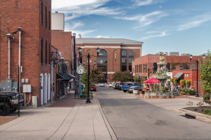 Downtown Clarksville, Tennessee. 