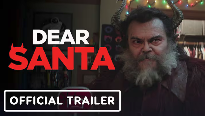 A screenshot of the trailer for "Dear Santa" starring Jack Black.