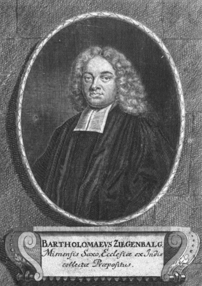 Bartholomäus Ziegenbalg (1682-1719), a notable German Lutheran missionary to India.