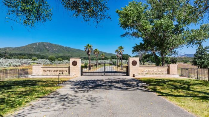 The Riverside campus of Olivet University in Anza, California, seen from the front gate. 