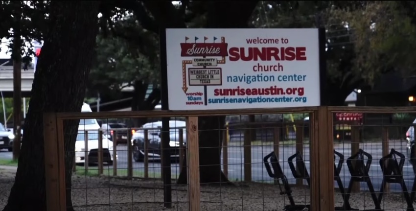 The Sunrise Homeless Navigation Center, a church-based homeless ministry located in Austin, Texas.
