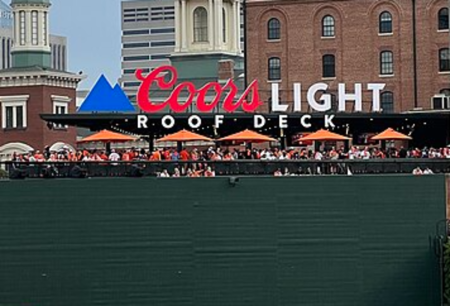 The Coors Light Roof Deck at Camden Yards in Baltimore, Maryland.
