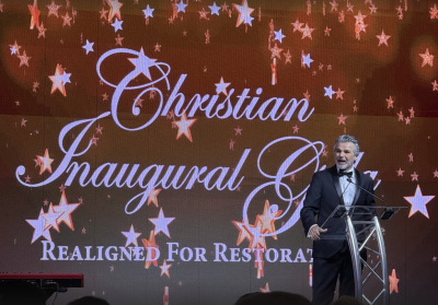 Jentezen Franklin, senior pastor of Free Chapel in Gainesville, Georgia, speaks at the Christian Inaugural Gala in Washington, D.C., on Jan. 19, 2025. 