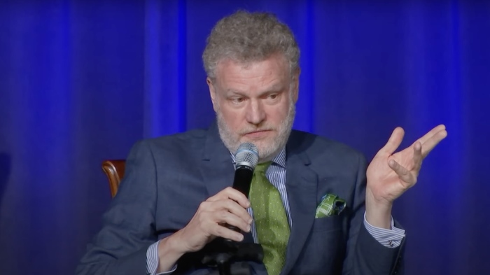 Conservative political commentator Mark Steyn, pictured above during a Hillsdale College CCA seminar on March 6, 2024.