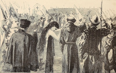 A 19th century depiction of an auto-da-fé, an important ritual of the Spanish Inquisition.