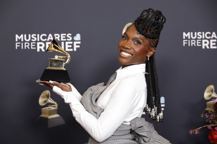 Doechii, winner of the Best Rap Album award for "Alligator Bites Never Heal," poses in the press room during the 67th Grammy Awards at Crypto.com Arena on Feb. 02, 2025, in Los Angeles, California. 