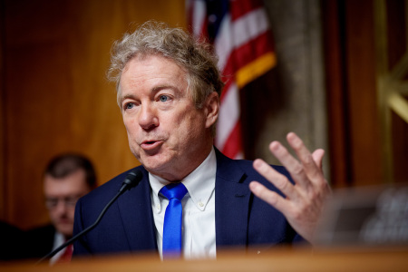 Chairman Sen. Rand Paul, R-Ky., speaks during a Senate Homeland Security and Governmental Affairs confirmation hearing for U.S. President-elect Donald Trump's nominee for Office of Management and Budget Director Russell Vought on Capitol Hill on Jan. 15, 2025, in Washington, D.C. 