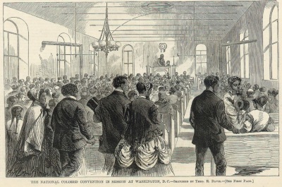 A Harper's Weekly illustration of the 1869 Colored National Labor Union Convention in Washington, D.C.