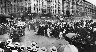 A 1920 parade of the Universal Negro Improvement Association in New York, New York. 