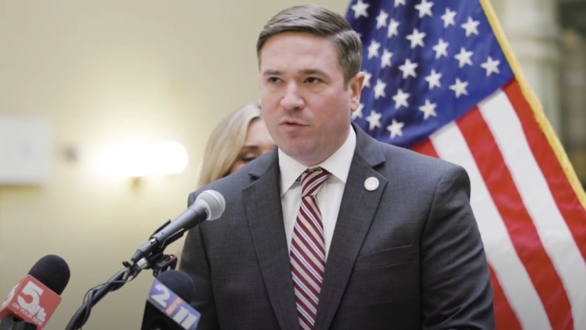 Missouri Attorney General Andrew Bailey gives remarks at a press conference in 2024.