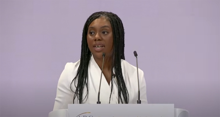 U.K. Conservative Party leader Kemi Badenoch speaks at the Alliance for Responsible Citizenship conference in London, England, on Feb. 17, 2025.