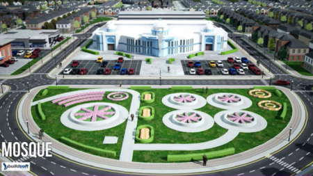A screenshot of the proposed mosque and Islamic school at the EPIC City community. 