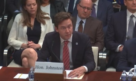 Denver Mayor Mike Johnston testifies during a House of Representatives Committee on Oversight and Government Reform hearing in Washington, D.C. on March 5, 2025. 