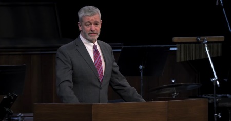 Paul Washer preaches before the Shepherd's Conference at Grace Community Church of Sun Valley, California, on Friday, March 7, 2025. 