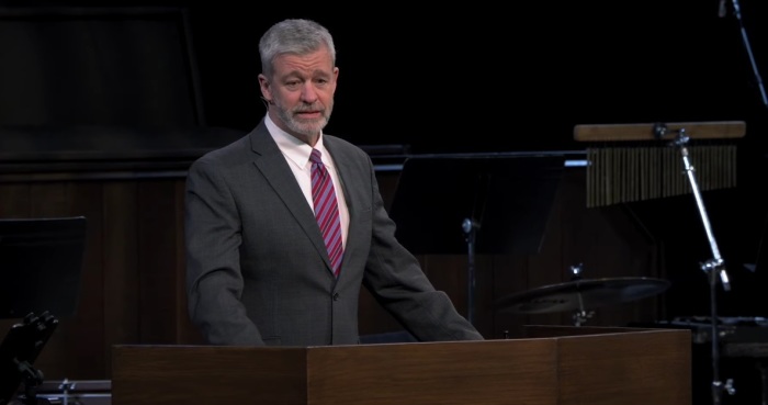 Paul Washer preaches before the Shepherd's Conference at Grace Community Church of Sun Valley, California, on Friday, March 7, 2025. 