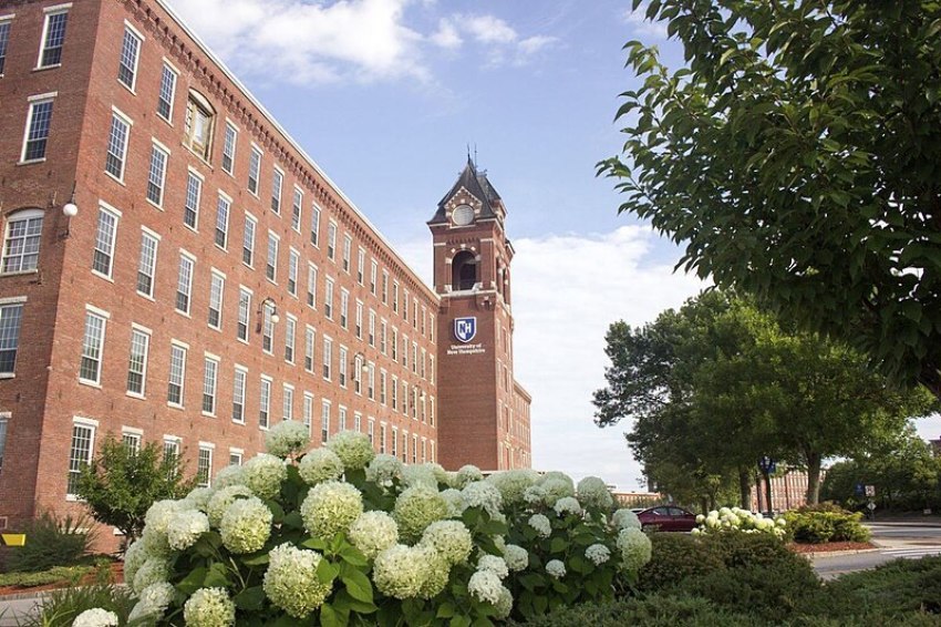 The Pandora Mill Building sits on the campus of the University of New Hampshire at Manchester in August 2015.
