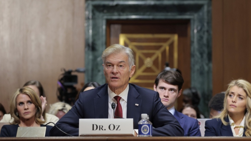 Dr. Mehmet Oz speaks during a confirmation hearing with the Senate Finance Committee in the Dirksen Senate Office Building on March 14, 2025, in Washington, D.C.