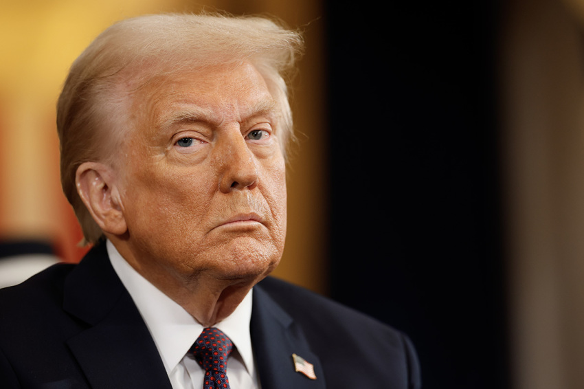 U.S. President Donald Trump attends inauguration ceremonies in the Rotunda of the U.S. Capitol on Jan. 20, 2025, in Washington, D.C. Donald Trump takes office for his second term as the 47th president of the United States. 