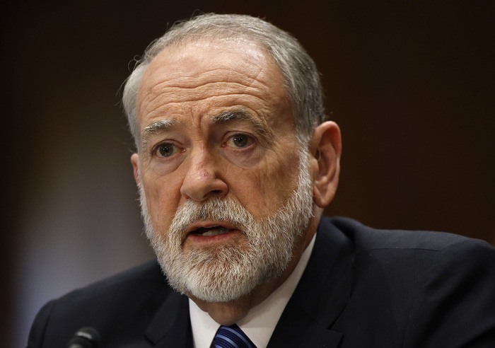 Former Arkansas Gov. Mike Huckabee, U.S. President Donald Trump's nominee to be ambassador to Israel, testifies during his Senate Foreign Relations Committee confirmation hearing at the Dirksen Senate Office Building on March 25, 2025, in Washington, D.C. Huckabee, the former governor and presidential candidate, answered questions on Israel and its campaign against Hamas.