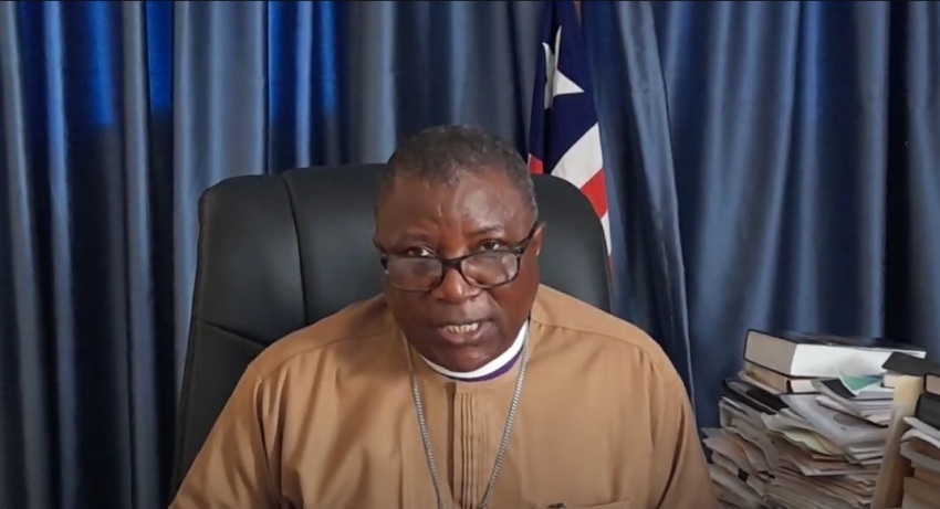 Bishop Samuel J. Quire Jr., head of The United Methodist Church's Liberia Conference, speaking in a video uploaded to YouTube in 2023. 