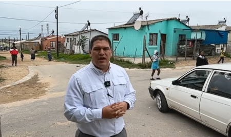 Kidnapped Tennessee missionary Josh Sullivan, 34, outside his church in Motherwell, South Africa, in February 2025.