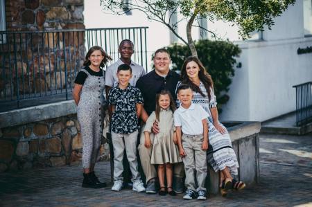 U.S. missionary Josh Sullivan (C) and his family in South Africa.