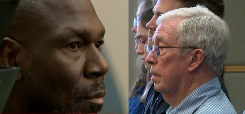 Ronald Davis (L) pleaded guilty to the murder of Lucy Pat Curl, the 85-year-old wife of First Baptist Church Orlando’s longtime pastoral care minister Bill Curl (R) on April 22, 2025. He was sentenced to life in prison.