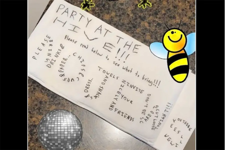 A party invite spelling out "No Jews" allegedly found at the Savannah College of Art and Design 