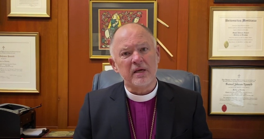The Rev. Samuel Johnson "John" Howard, former bishop of The Episcopal Diocese of Florida, speaks in a video message to the diocese in 2021.