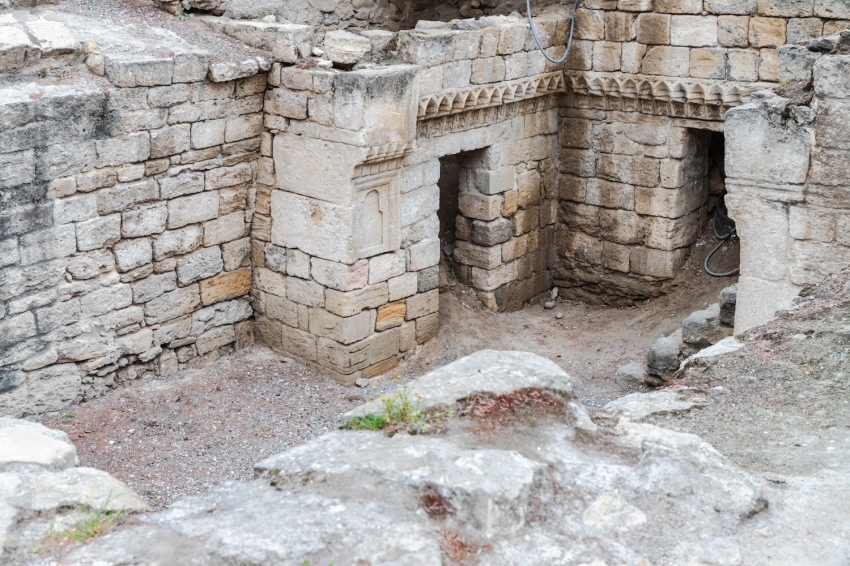 The ruins of the Orthodox church at the location where St. Bartholomew the Apostle was martyred. 