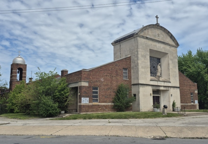 The building of St. Mary of the Assumption Catholic Church of Chicago, Illinois. The parish, which closed in 2011, was the childhood church of Pope Leo XIV.