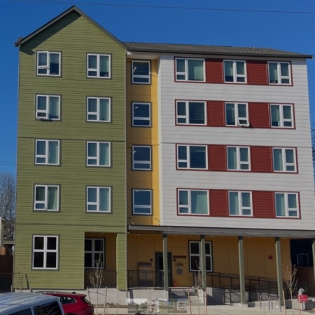 One of the buildings that is part of Shiloh New Life Apartments, the 60-unit affordable housing community overseen by Shiloh Baptist Church of Tacoma, Washington.
