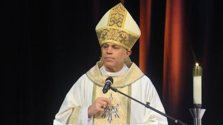 Salvatore J. Cordileone, archbishop of San Francisco, delivers a homily at the 2016 Steubenville Conference. 