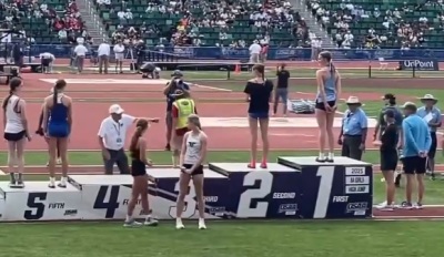 Two high school girls who competed at the Oregon track and field state championships refused to stand on the winners' podium with a trans-identifying athlete in protest of a male competing in the girls' high jump event on May 31, 2025. 