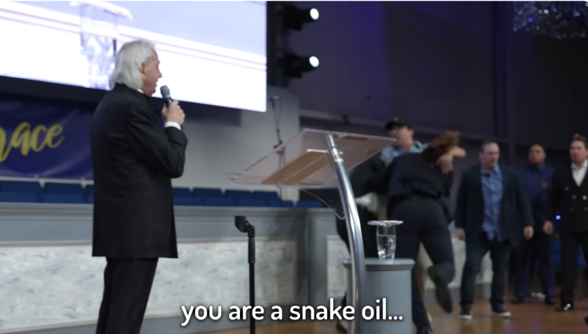Televangelist Benny Hinn is confronted by YouTuber Tyler Oliveira.