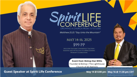 The flyer for the Spirit Life Conference where televangelist Benny Hinn was ambushed by popular YouTuber Tyler Oliveira.