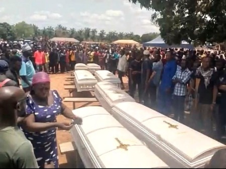 Video shows the scene from a funeral for Christians killed on June 1, 2025, in Ankali, Edikwu Ankpali, Apa County, Benue state, Nigeria.