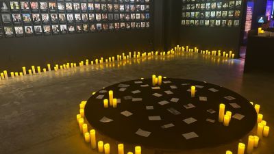 A room at the Nova Music Festival Exhibition in Washington, D.C., honors the victims killed during Hamas' October 2023 attack.