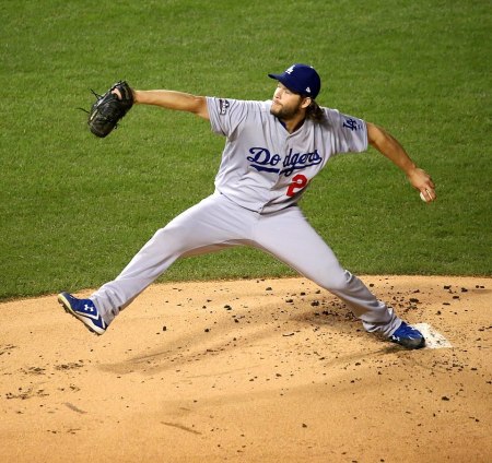 Los Angeles Dodgers pitcher Clayton Kershaw delivers a pitch during NLCS Game 6, on Oct. 22, 2016.