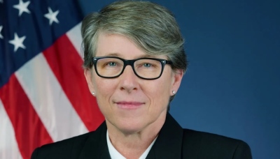 Vice Adm. Joanna M. Nunan, above, served as the first female superintendent of the U.S. Merchant Marine Academy from 2022 until June 24, 2025.