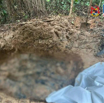 The site of a mass grave in which the eight social and religious leaders were found in Guaviare, Colombia. 