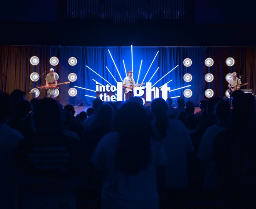 Students attend a worship service tied to MFuge Camps.