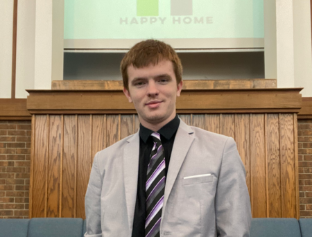 Devin Carroll, 22, is pastor of Happy Home Baptist Church in Nakina, North Carolina. 